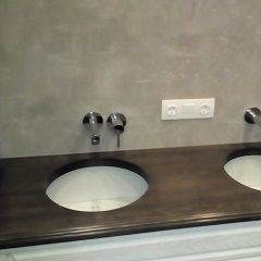 Столешница из цельноламельного дуба для ванной комнаты 1500х600х40 мм